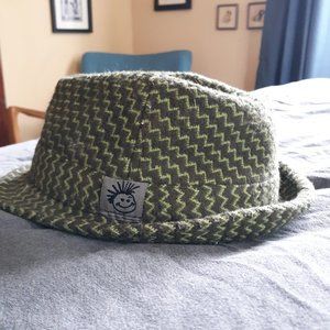 Knuckleheads green & brown kids fedora